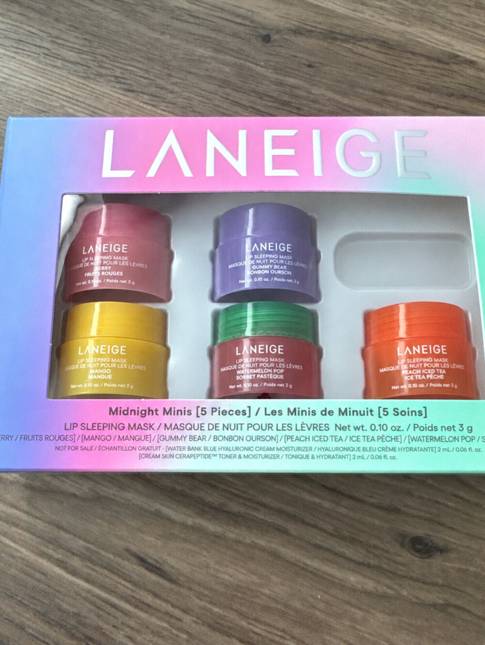 Laneige 5 Pieces Midnight Minis Lip Sleeping Mask Set (no applicator)